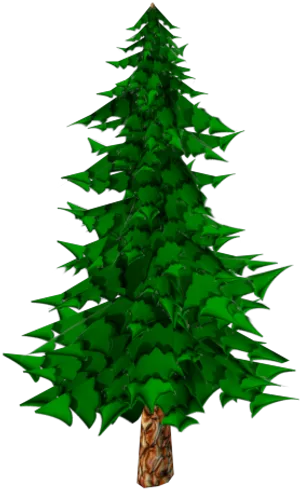 Stylized Digital Pine Tree PNG Image