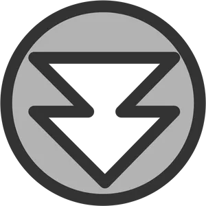 Stylized Down Arrow Icon PNG Image