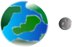 Stylized Earthand Moon Clipart PNG Image