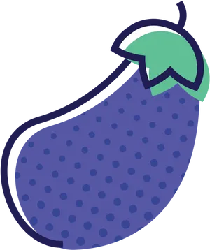 Stylized Eggplant Graphic PNG Image