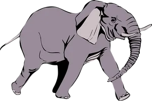 Stylized Elephant Illustration PNG Image