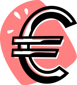 Stylized Euro Sign Graphic PNG Image