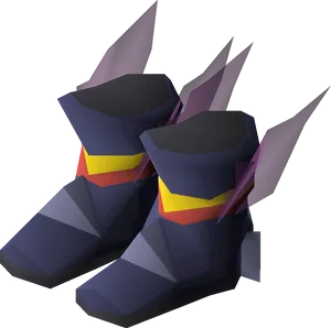 Stylized Fantasy Boots3 D Model PNG