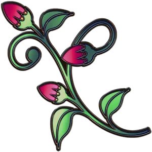 Stylized Floral Design Artwork PNG Image