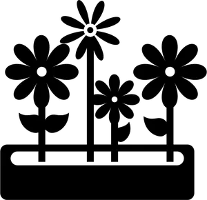 Stylized Flower Icons Vector PNG Image