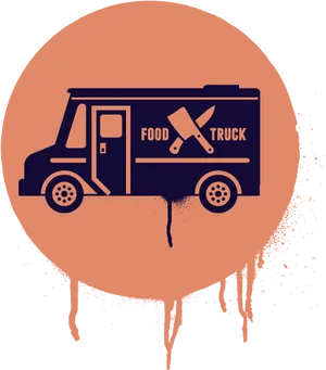 Stylized Food Truck Graphic PNG Image