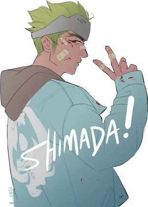 Stylized Genji Shimada Artwork PNG Image