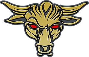 Stylized Golden Bull Graphic PNG Image