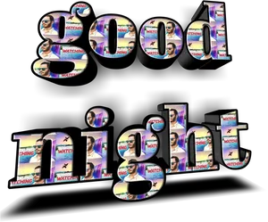 Stylized Good Night Text Design PNG Image