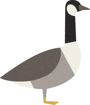 Stylized Goose Illustration PNG Image