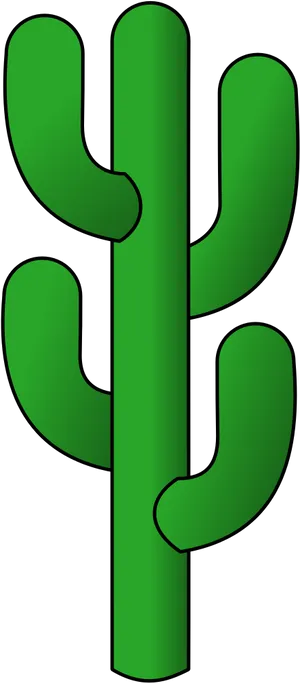 Stylized Green Cactus Vector PNG Image