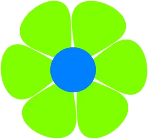 Stylized Green Flower Graphic PNG Image