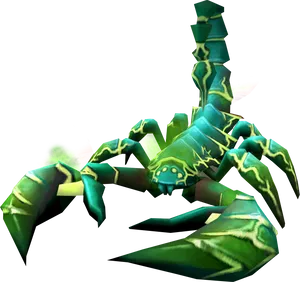 Stylized Green Scorpion Graphic PNG Image