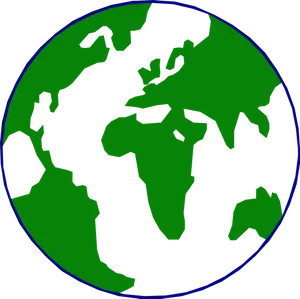 Stylized Green World Map PNG Image