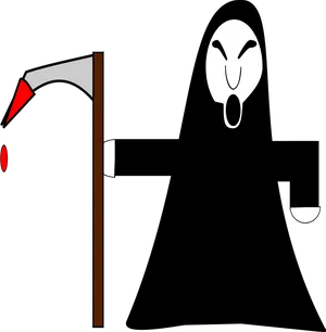 Stylized Grim Reaper Graphic PNG Image