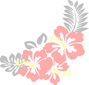 Stylized Hibiscus Floral Design PNG Image