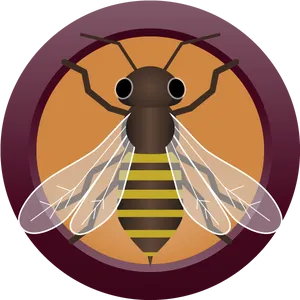 Stylized Honey Bee Icon PNG Image