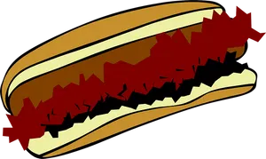 Stylized Hotdog Vector Art PNG