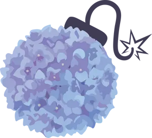 Stylized Hydrangea Bomb Graphic PNG Image