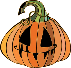 Stylized Jack O Lantern Vector PNG Image