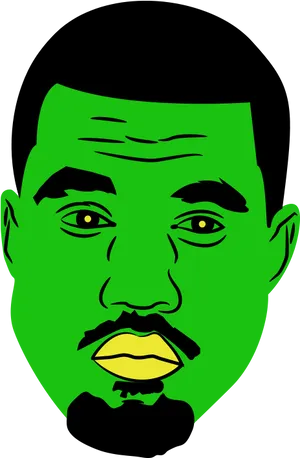 Stylized Kanye West Portrait PNG Image