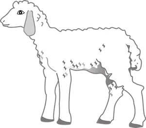 Stylized Lamb Illustration PNG Image