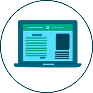 Stylized Laptop Icon PNG