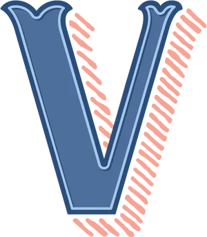 Stylized Letter V Graphic PNG Image