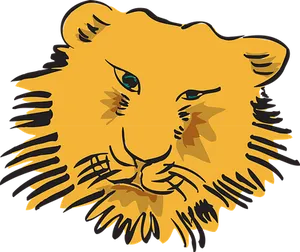 Stylized Lion Illustration PNG Image
