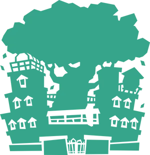 Stylized Mansion Silhouette PNG Image