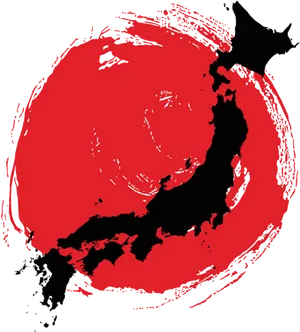 Stylized Mapof Japan PNG Image