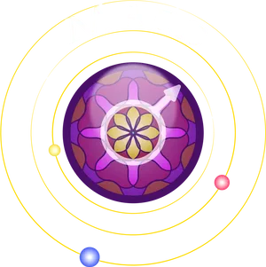 Stylized Mars Orbit Graphic PNG Image