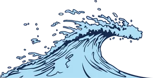 Stylized Ocean Wave Illustration PNG Image