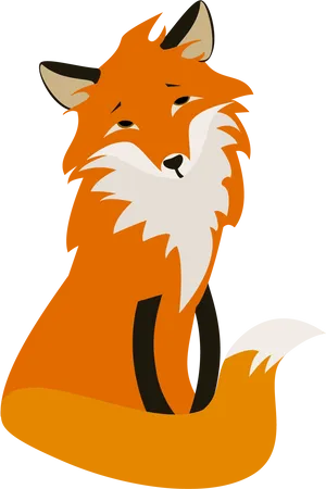 Stylized Orange Fox Illustration PNG Image