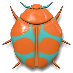 Stylized Orange Ladybug Illustration PNG Image