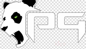 Stylized Panda Logo Design PNG Image