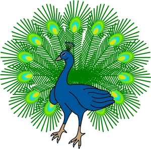 Stylized Peacock Illustration PNG Image