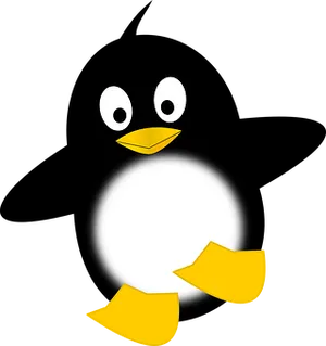 Stylized Penguin Graphic PNG Image