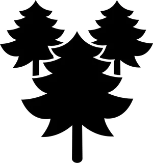 Stylized Pine Trees Outline PNG Image