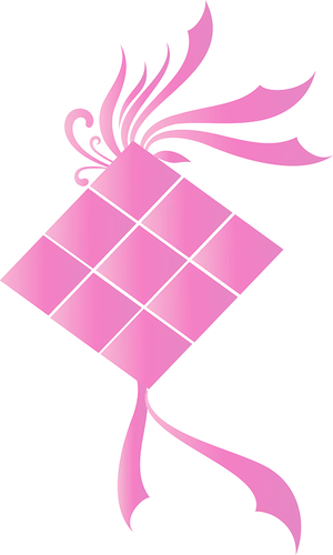 Stylized Pink Ketupat Vector PNG Image