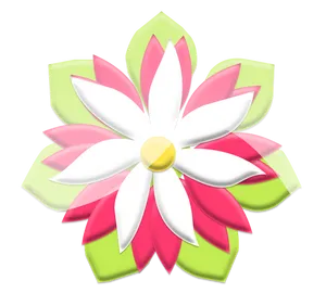 Stylized Pinkand White Flower Illustration PNG Image