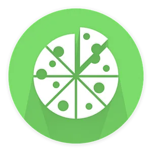 Stylized Pizza Icon Green Background PNG Image