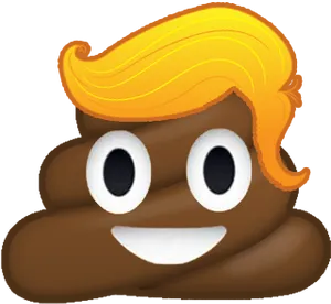 Stylized Poop Emojiwith Hairdo PNG Image