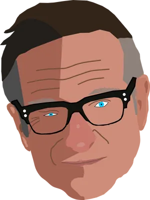 Stylized Portraitof Manwith Glasses PNG Image