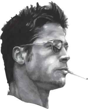 Stylized Portraitof Manwith Sunglasses PNG Image