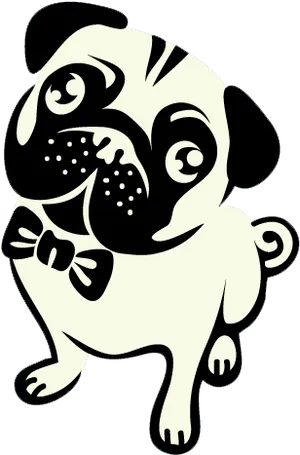 Stylized Pug Illustration PNG Image