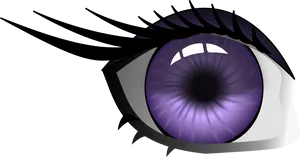 Stylized Purple Eye Illustration PNG Image