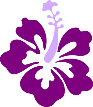 Stylized Purple Hibiscus Graphic PNG Image