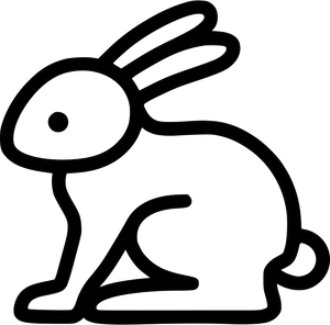 Stylized Rabbit Line Art PNG Image