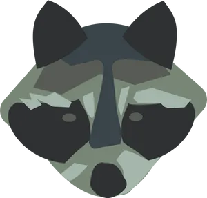 Stylized Raccoon Face Graphic PNG Image